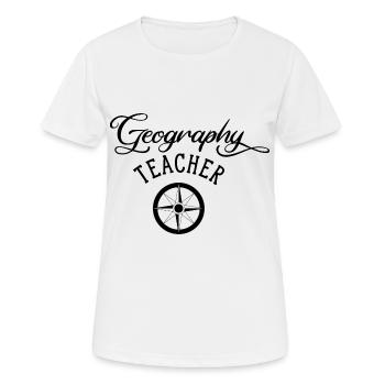 Geografie Lehrer Geograph Geographie Geograf - Frauen T-Shirt atmungsaktiv - Weiß - Vorne - AI Model Female 172 dark (172cm)
