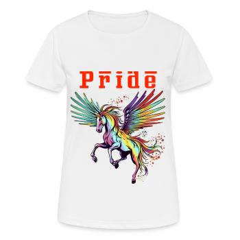 Roulez avec fierté Majestic Rainbow Pegasus Blood Red - T-shirt respirant Femme - blanc - Devant - AI Model Female 172 dark (172cm)