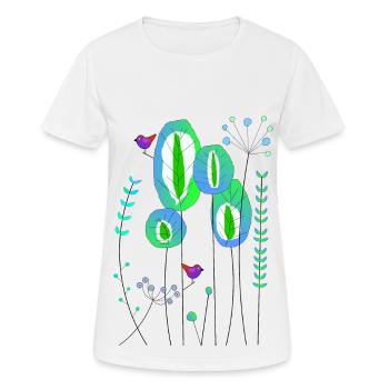 Forest abstract - Women's Breathable T-Shirt - white - Front - AI Model Female 172 dark (172cm)