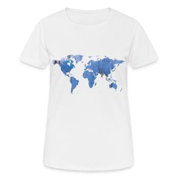 map of the world world map - Women's Breathable T-Shirt - white - Front - AI Model Female 172 dark (172cm)