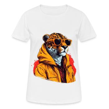 Streetstyle-Gepard | Geparden-Liebhaber - Frauen T-Shirt atmungsaktiv - Weiß - Vorne - AI Model Female 172 dark (172cm)
