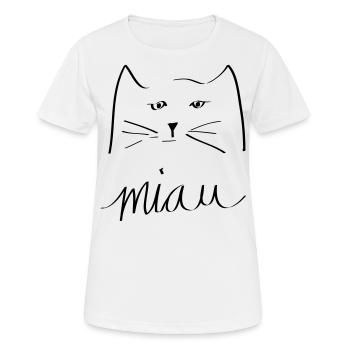 Katze - Frauen T-Shirt atmungsaktiv - Weiß - Vorne - AI Model Female 172 dark (172cm)