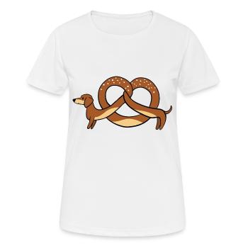 Brezeldackel hell - Frauen T-Shirt atmungsaktiv - Weiß - Vorne - AI Model Female 172 dark (172cm)
