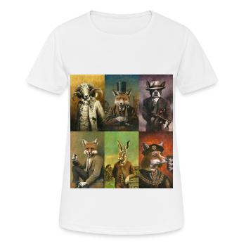 Vintage Tiere in der Kleidung - Frauen T-Shirt atmungsaktiv - Weiß - Vorne - AI Model Female 172 dark (172cm)