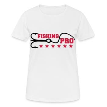 Fishing Pro - Frauen T-Shirt atmungsaktiv - Weiß - Vorne - AI Model Female 172 dark (172cm)