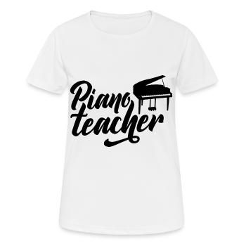 Professeur de piano Piano Cours piano - T-shirt respirant Femme - blanc - Devant - AI Model Female 172 dark (172cm)