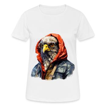 Streetstyle-Falke | Falken-Liebhaber - Frauen T-Shirt atmungsaktiv - Weiß - Vorne - AI Model Female 172 dark (172cm)