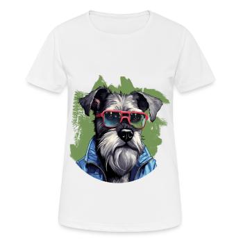 Streetwear Whiskers: miniature schnauzer style - Women's Breathable T-Shirt - white - Front - AI Model Female 172 dark (172cm)