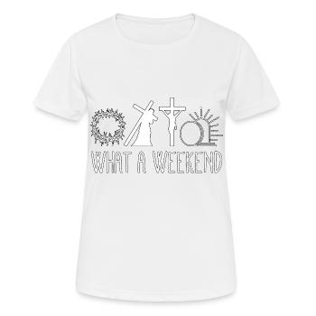 Quel week-end de Pâques Jésus - T-shirt respirant Femme - blanc - Devant - AI Model Female 172 dark (172cm)