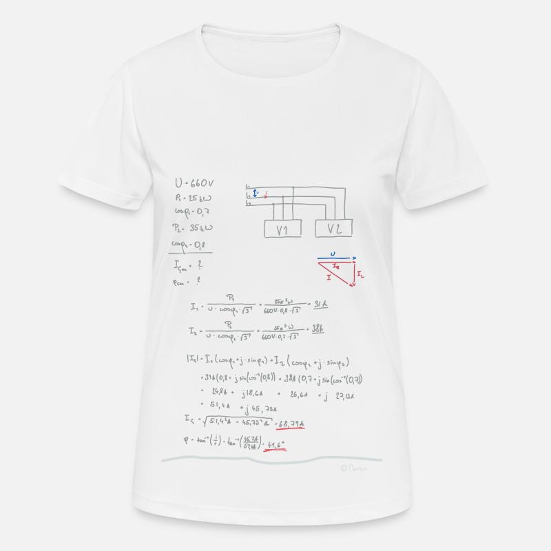 Mathematics Electrical Engineering, School, Studies, Electricity - Women's Breathable T-Shirt - white