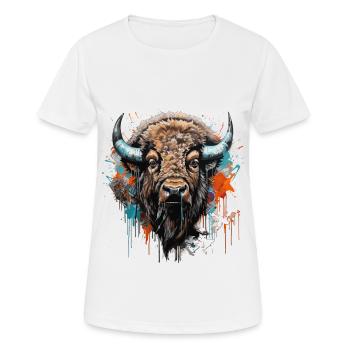 König der Prärie - Street Art - Frauen T-Shirt atmungsaktiv - Weiß - Vorne - AI Model Female 172 dark (172cm)