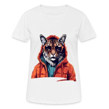 Streetstyle-Luchs | Luchs-Liebhaber - Frauen T-Shirt atmungsaktiv - Weiß - Vorne - AI Model Female 172 dark (172cm)