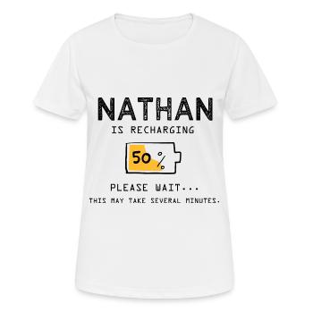 Nathan prénom drôle sarcastique Cadeaux rigolos - T-shirt respirant Femme - blanc - Devant - AI Model Female 172 dark (172cm)