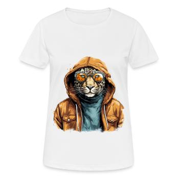 Streetstyle-Leopard | Leoparden-Liebhaber - Frauen T-Shirt atmungsaktiv - Weiß - Vorne - AI Model Female 172 dark (172cm)