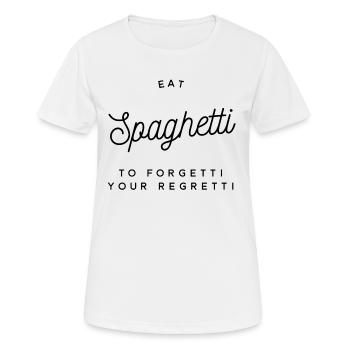 manger des spaghettis pour oublier vos regrettés - T-shirt respirant Femme - blanc - Devant - AI Model Female 172 dark (172cm)
