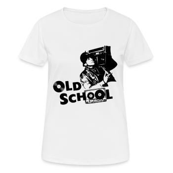 Old School - Frauen T-Shirt atmungsaktiv - Weiß - Vorne - AI Model Female 172 dark (172cm)