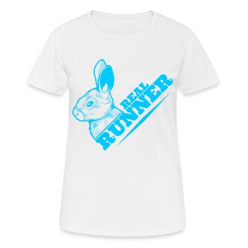 Véritable lapin drôle de coureur pour les jours de course. - T-shirt respirant Femme - blanc - Devant - AI Model Female 172 dark (172cm)