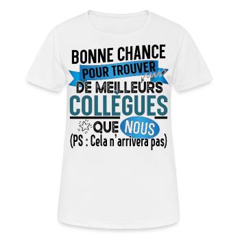 Collègue Bonne chance Cadeau Humour Retraite - T-shirt respirant Femme - blanc - Devant - AI Model Female 172 dark (172cm)
