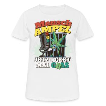 Ampel legalisiert Hanf - Frauen T-Shirt atmungsaktiv - Weiß - Vorne - AI Model Female 172 dark (172cm)