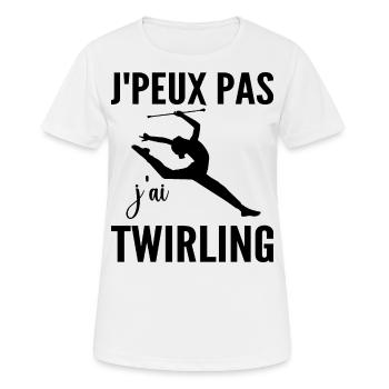 Ich kann nicht Ich Wirbel Humor Frau Wirbel - Frauen T-Shirt atmungsaktiv - Weiß - Vorne - AI Model Female 172 dark (172cm)
