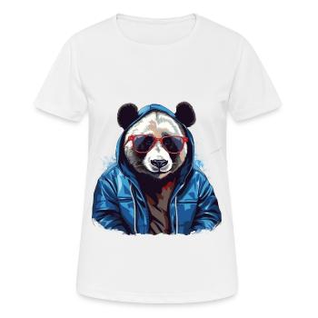 Panda großer Streetstyle | Panda-Liebhaber - Frauen T-Shirt atmungsaktiv - Weiß - Vorne - AI Model Female 172 dark (172cm)