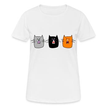 Cat concert (b) - Women's Breathable T-Shirt - white - Front - AI Model Female 172 dark (172cm)