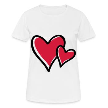 herzen symbol - Frauen T-Shirt atmungsaktiv - Weiß - Vorne - AI Model Female 172 dark (172cm)