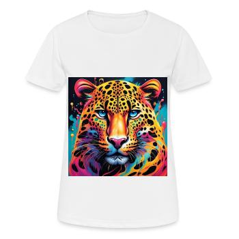 Léopard en gros plan - couleurs vives et fantastiques - T-shirt respirant Femme - blanc - Devant - AI Model Female 172 dark (172cm)