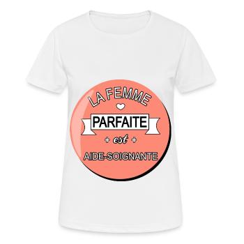 Parfaite aide soignante ! cadeau aide soignante - T-shirt respirant Femme - blanc - Devant - AI Model Female 172 dark (172cm)