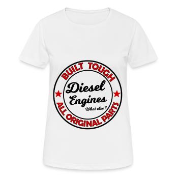 Ventilateurs de cylindrée et de moteur diesel - T-shirt respirant Femme - blanc - Devant - AI Model Female 172 dark (172cm)