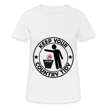 Lustiger Spruch Sozialismus - Frauen T-Shirt atmungsaktiv - Weiß - Vorne - AI Model Female 172 dark (172cm)