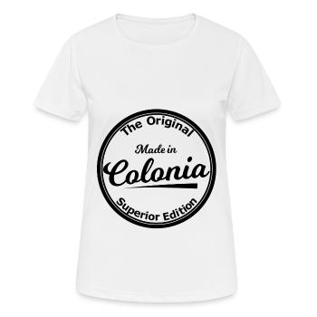 Né à Cologne - T-shirt respirant Femme - blanc - Devant - AI Model Female 172 dark (172cm)