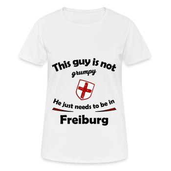 Ich muss nach Freiburg - Frauen T-Shirt atmungsaktiv - Weiß - Vorne - AI Model Female 172 dark (172cm)