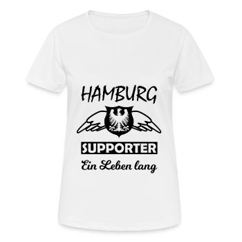 Die Hamburger Fans - Frauen T-Shirt atmungsaktiv - Weiß - Vorne - AI Model Female 172 dark (172cm)