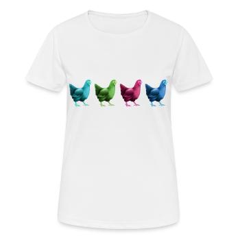 hühner hühnerleben auf dem dorf retrohuhn - Frauen T-Shirt atmungsaktiv - Weiß - Vorne - AI Model Female 172 dark (172cm)