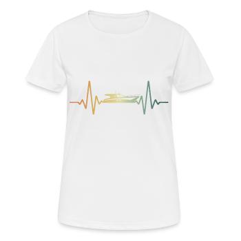 Heartbeat Bateau Bateau ECG Pulse - T-shirt respirant Femme - blanc - Devant - AI Model Female 172 dark (172cm)