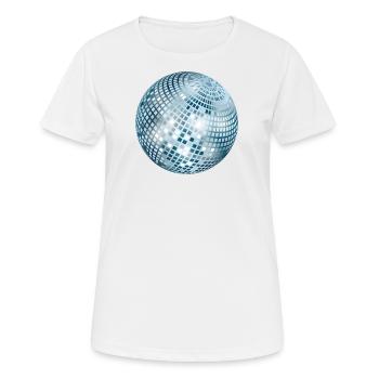 Diskokugel / Spiegelkugel / Disco (Silver, PNG) - Frauen T-Shirt atmungsaktiv - Weiß - Vorne - AI Model Female 172 dark (172cm)