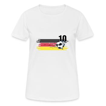 Le footballeur joue au football Culture des fans Stade de football - T-shirt respirant Femme - blanc - Devant - AI Model Female 172 dark (172cm)