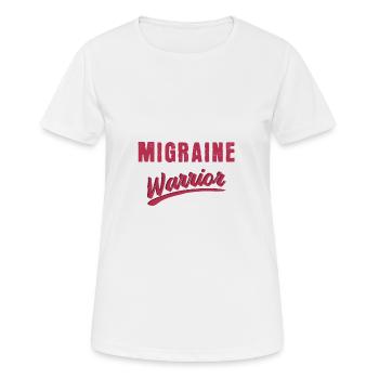Migraine Headache Fighter Funny Saying - Women's Breathable T-Shirt - white - Front - AI Model Female 172 dark (172cm)