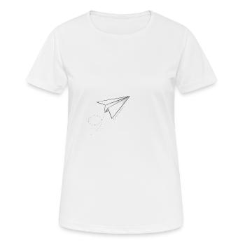 Papierflieger - Frauen T-Shirt atmungsaktiv - Weiß - Vorne - AI Model Female 172 dark (172cm)