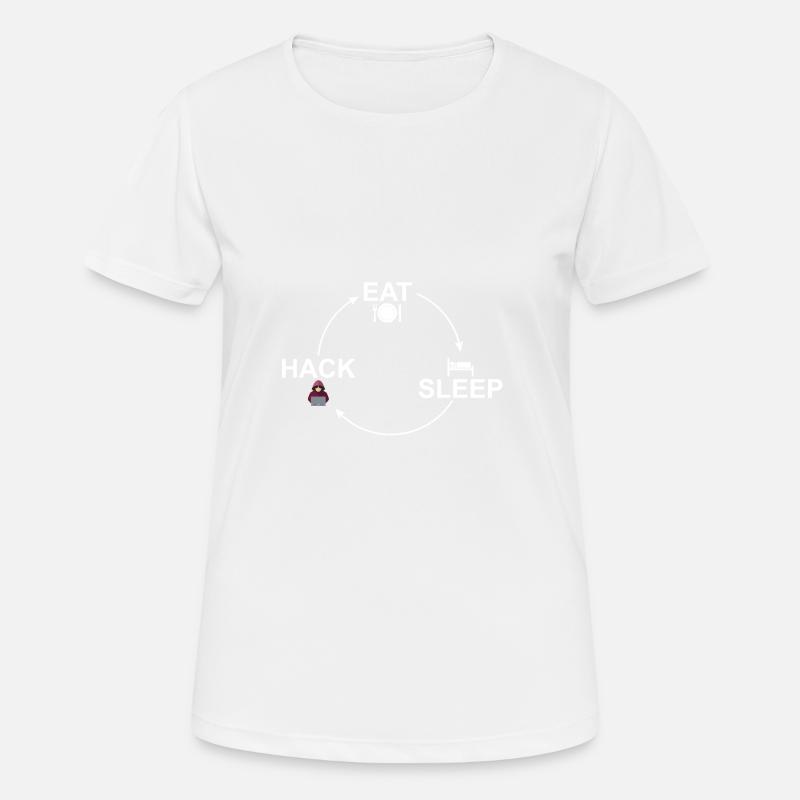 Circuit: Eat-Sleep-Hacker Hacking 24/7 - Women's Breathable T-Shirt - white