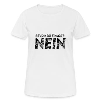 Before you ask: No - funny gift idea - Women's Breathable T-Shirt - white - Front - AI Model Female 172 dark (172cm)