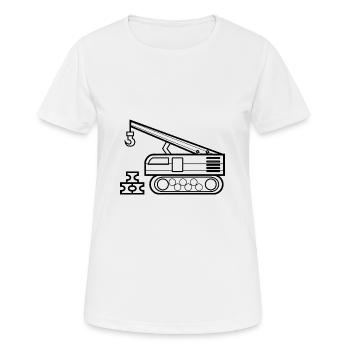 Grue à colorier cadeau de conducteur de grue - T-shirt respirant Femme - blanc - Devant - AI Model Female 172 dark (172cm)