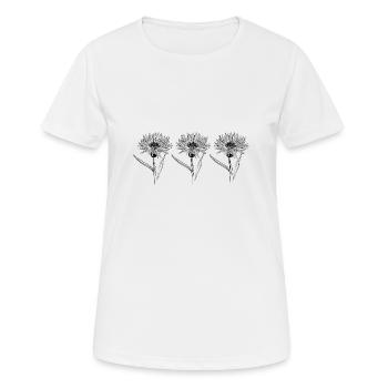 Schlichte Moonblume - Frauen T-Shirt atmungsaktiv - Weiß - Vorne - AI Model Female 172 dark (172cm)