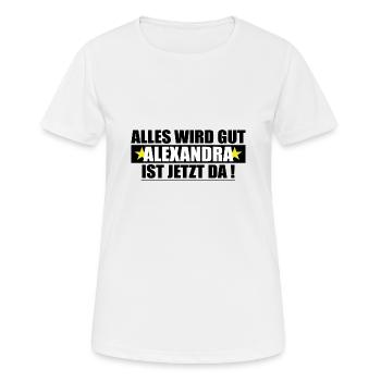 Alexandra Name Vorname Geburtstag - Frauen T-Shirt atmungsaktiv - Weiß - Vorne - AI Model Female 172 dark (172cm)