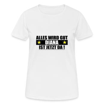Diana Last name First name Birthday - Women's Breathable T-Shirt - white - Front - AI Model Female 172 dark (172cm)