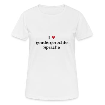 Langage neutre ♥ Idée cadeau Gendering - T-shirt respirant Femme - blanc - Devant - AI Model Female 172 dark (172cm)