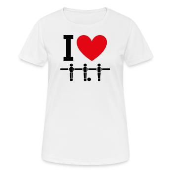 Ich liebe Tischfußball Kicker - Frauen T-Shirt atmungsaktiv - Weiß - Vorne - AI Model Female 172 dark (172cm)