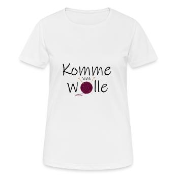 Wolle Spruch - Frauen T-Shirt atmungsaktiv - Weiß - Vorne - AI Model Female 172 dark (172cm)