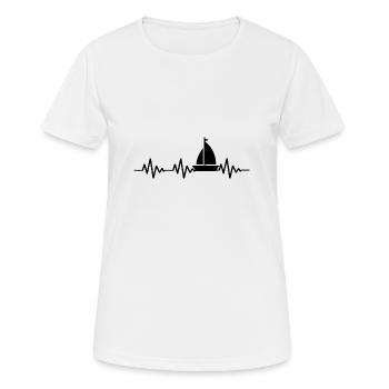 Segeln Herzschlag Segeln Geschenkidee Segeln - Frauen T-Shirt atmungsaktiv - Weiß - Vorne - AI Model Female 172 dark (172cm)